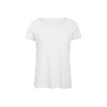 T-shirt van polyester en katoen voor dames 130 g/m² B&C kleur wit