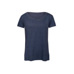 T-shirt van polyester en katoen voor dames 130 g/m² B&C kleur donkerblauw