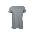 T-shirt van polyester en katoen voor dames 130 g/m² B&C kleur lichtgrijs gemarmerd