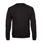 Sweater van katoen en polyester, ronde hals, 270 g/m², B&C kleur zwart