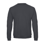 Sweater van katoen en polyester, ronde hals, 270 g/m², B&C kleur antraciet