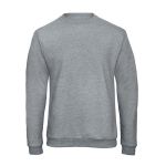 Sweater van katoen en polyester, ronde hals, 270 g/m², B&C kleur lichtgrijs