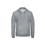 Sweatshirt voor heren met kangoeroezak en capuchon 270 g/m² B&C kleur lichtgrijs