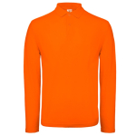 Katoenen polo met lange mouwen voor heren 180 g/m² B&C kleur oranje