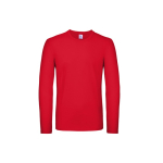 Katoenen T-shirt met lange mouwen voor heren 145 g/m² B&C kleur rood