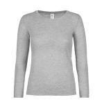 Katoenen T-shirt voor dames met lange mouwen 145 g/m² B&C kleur gemarmerd grijs