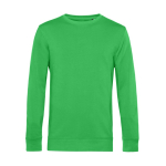 Sweatshirt van biologisch katoen met ronde hals 280 g/m² B&C kleur appel groen