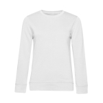 Sweatshirt voor dames met lange mouwen van katoen 280 g/m² B&C kleur wit