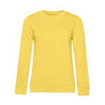 Sweatshirt voor dames met lange mouwen van katoen 280 g/m² B&C kleur geel