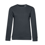 Sweatshirt voor dames met lange mouwen van katoen 280 g/m² B&C kleur donkergrijs