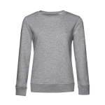 Sweatshirt voor dames met lange mouwen van katoen 280 g/m² B&C kleur lichtgrijs