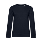 Sweatshirt voor dames met lange mouwen van katoen 280 g/m² B&C kleur marineblauw