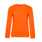 Sweatshirt voor dames met lange mouwen van katoen 280 g/m² B&C kleur donker oranje