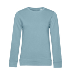 Sweatshirt voor dames met lange mouwen van katoen 280 g/m² B&C kleur grijsachtig blauw