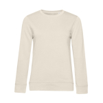 Sweatshirt voor dames met lange mouwen van katoen 280 g/m² B&C kleur gebroken wit