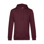 Modern sweatshirt van biologisch katoen met capuchon 280 g/m² B&C kleur bordeaux