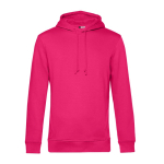 Modern sweatshirt van biologisch katoen met capuchon 280 g/m² B&C kleur fuchsia