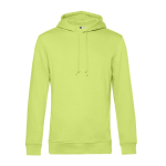 Modern sweatshirt van biologisch katoen met capuchon 280 g/m² B&C kleur limoen groen