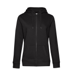 Katoenen sweatshirt voor dames met rits 280 g/m² B&C kleur zwart