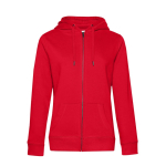 Katoenen sweatshirt voor dames met rits 280 g/m² B&C kleur rood