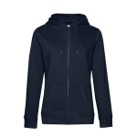 Katoenen sweatshirt voor dames met rits 280 g/m² B&C kleur marineblauw