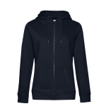 Katoenen sweatshirt voor dames met rits 280 g/m² B&C kleur marineblauw