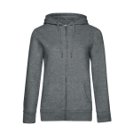 Katoenen sweatshirt voor dames met rits 280 g/m² B&C kleur lichtgrijs gemarmerd