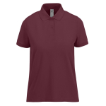 Klassieke katoenen polo voor dames met korte mouwen 180 g/m² B&C kleur bordeaux