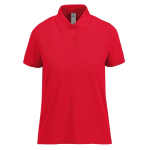 Klassieke katoenen polo voor dames met korte mouwen 180 g/m² B&C kleur rood