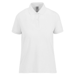 Klassieke katoenen polo voor dames met korte mouwen 180 g/m² B&C kleur wit