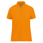 Klassieke katoenen polo voor dames met korte mouwen 180 g/m² B&C kleur sinaasappel