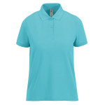 Klassieke katoenen polo voor dames met korte mouwen 180 g/m² B&C kleur turkoois