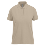 Klassieke katoenen polo voor dames met korte mouwen 180 g/m² B&C kleur zand