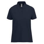 Klassieke katoenen polo voor dames met korte mouwen 180 g/m² B&C kleur marineblauw