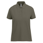 Klassieke katoenen polo voor dames met korte mouwen 180 g/m² B&C kleur miliair groen