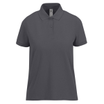 Basis katoenen polo voor dames met korte mouwen 210 g/m² B&C kleur donkergrijs