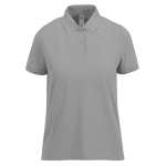 Basis katoenen polo voor dames met korte mouwen 210 g/m² B&C kleur gemarmerd grijs