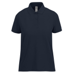 Basis katoenen polo voor dames met korte mouwen 210 g/m² B&C kleur marineblauw