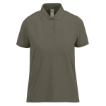 Basis katoenen polo voor dames met korte mouwen 210 g/m² B&C kleur miliair groen