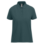 Basis katoenen polo voor dames met korte mouwen 210 g/m² B&C kleur donkergroen