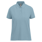 Basis katoenen polo voor dames met korte mouwen 210 g/m² B&C kleur grijsachtig blauw