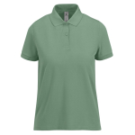 Basis katoenen polo voor dames met korte mouwen 210 g/m² B&C kleur olijfgroen