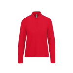 Polo van piqué katoen voor dames met lange mouwen 180 g/m² B&C kleur rood