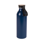 Fles van gerecycled aluminium met houten detail in de dop 550 ml kleur blauw derde weergave