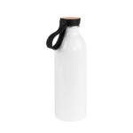 Sublimatie fles gemaakt van gerecycled aluminium met handvat 550 ml kleur wit vierde weergave