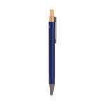 Recycled aluminium pen met matte afwerking en blauwe inkt kleur blauw tweede weergave