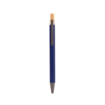 Recycled aluminium pen met matte afwerking en blauwe inkt kleur blauw derde weergave