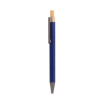 Recycled aluminium pen met matte afwerking en blauwe inkt kleur blauw vierde weergave