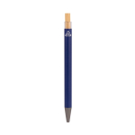 Recycled aluminium pen met matte afwerking en blauwe inkt kleur blauw zesde weergave