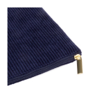 Fluwelen polyester toilettas met gouden ritssluiting 240 g/m² kleur marineblauw tweede weergave